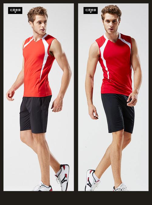 路伊梵夏季健身服男速干跑步服装短袖背心短裤大码健身房套装正品